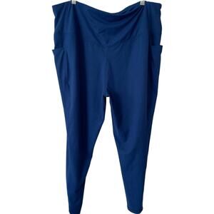 BELLE BY KIM GRAVEL Activewear Leggings Blue Size XL Media Pocket Stretch